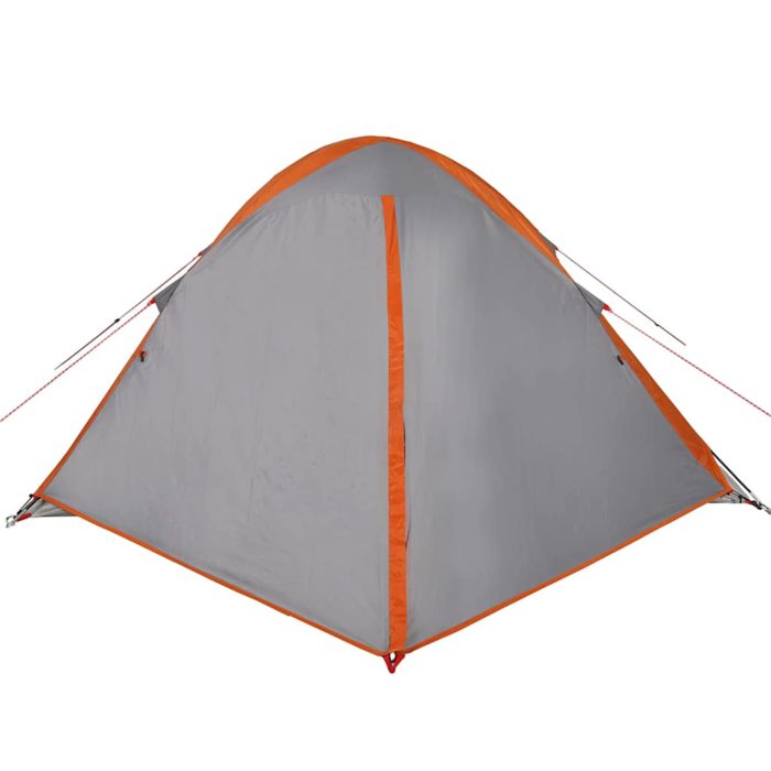 vidaXL Kuppeltelt for camping 2 personer grå og oransje vanntett