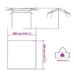 vidaXL Campingpresenning grå og oransje 300×294 cm vanntett
