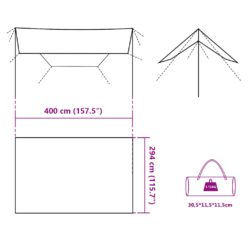 vidaXL Campingpresenning blå 400×294 cm vanntett