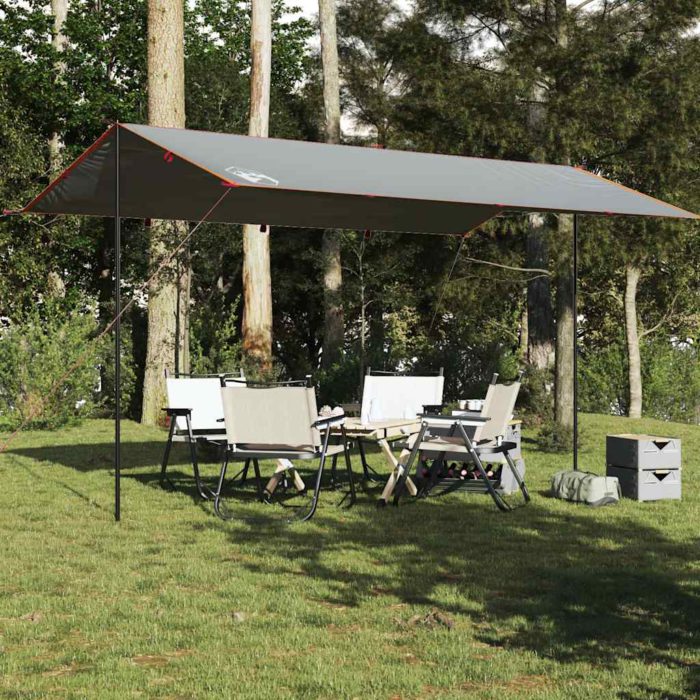 vidaXL Campingpresenning grå og oransje 500×294 cm vanntett