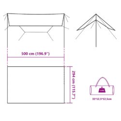 vidaXL Campingpresenning grå og oransje 500×294 cm vanntett
