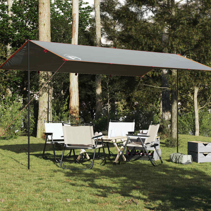 vidaXL Campingpresenning grå og oransje 500×294 cm vanntett