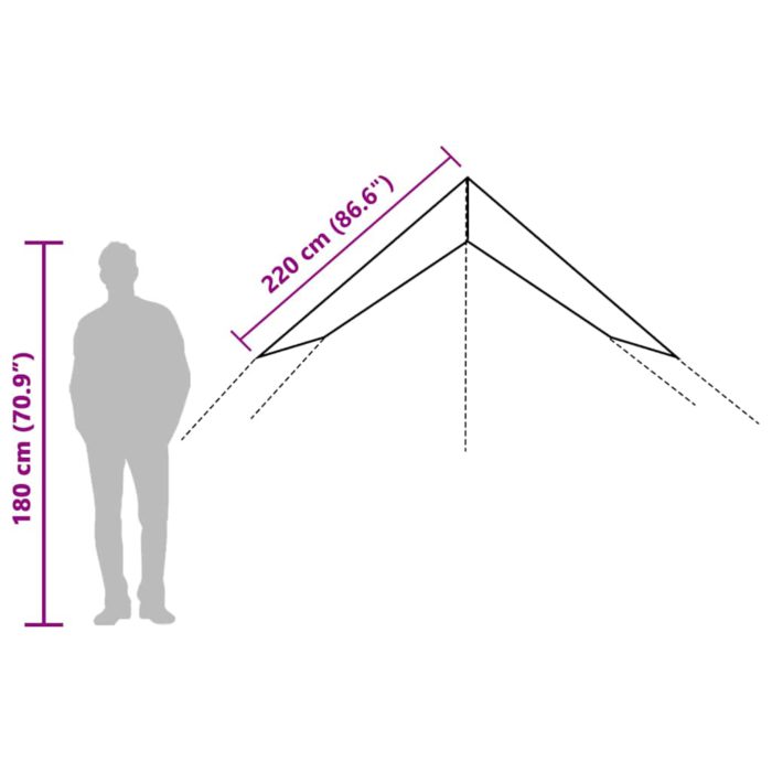 vidaXL Campingpresenning blå 420×440 cm vanntett