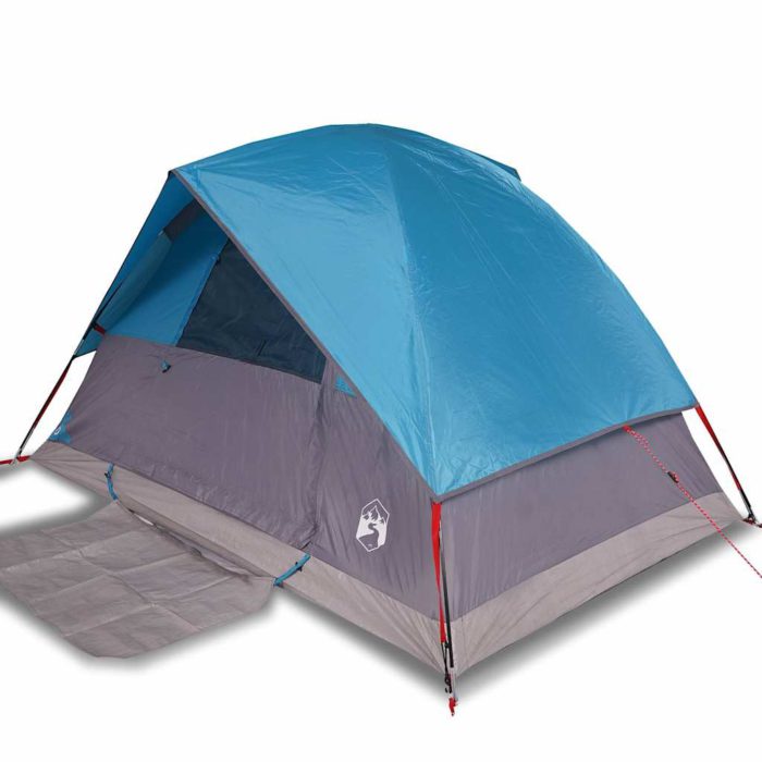 vidaXL Kuppeltelt for camping 4 personer blå vanntett