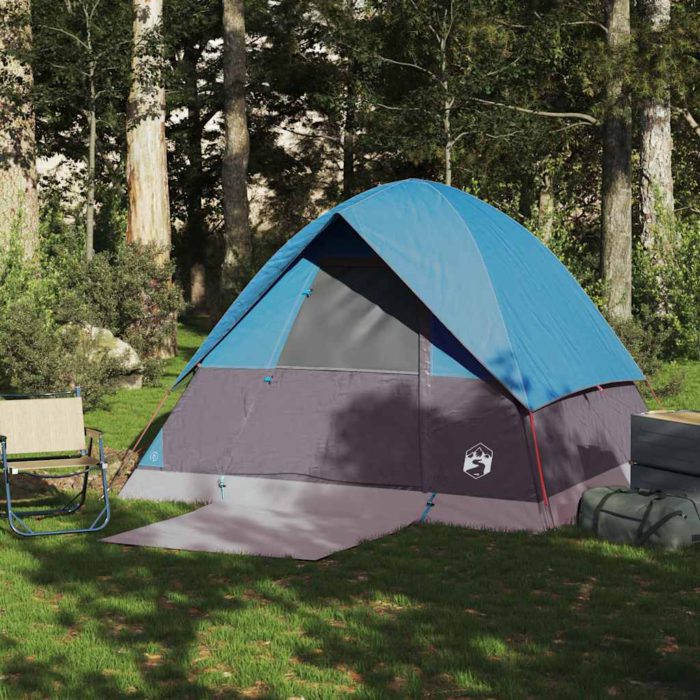 vidaXL Kuppeltelt for camping 4 personer blå vanntett
