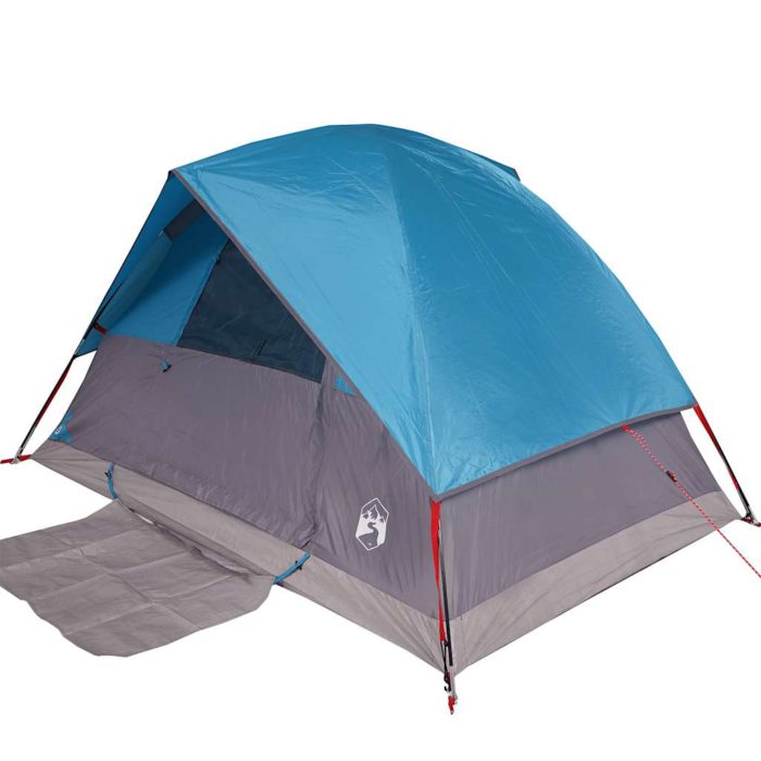 vidaXL Kuppeltelt for camping 4 personer blå vanntett