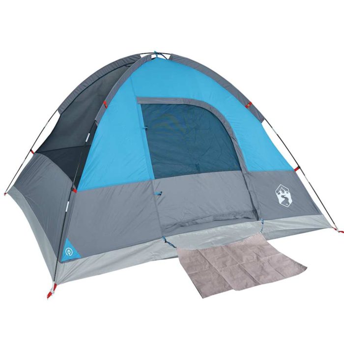 vidaXL Kuppeltelt for camping 4 personer blå vanntett