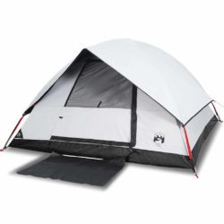 vidaXL Kuppeltelt for camping 4 personer hvit blendingsstoff vanntett