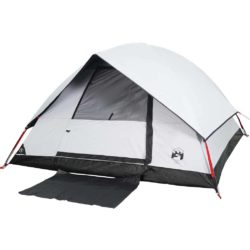 vidaXL Kuppeltelt for camping 4 personer hvit blendingsstoff vanntett
