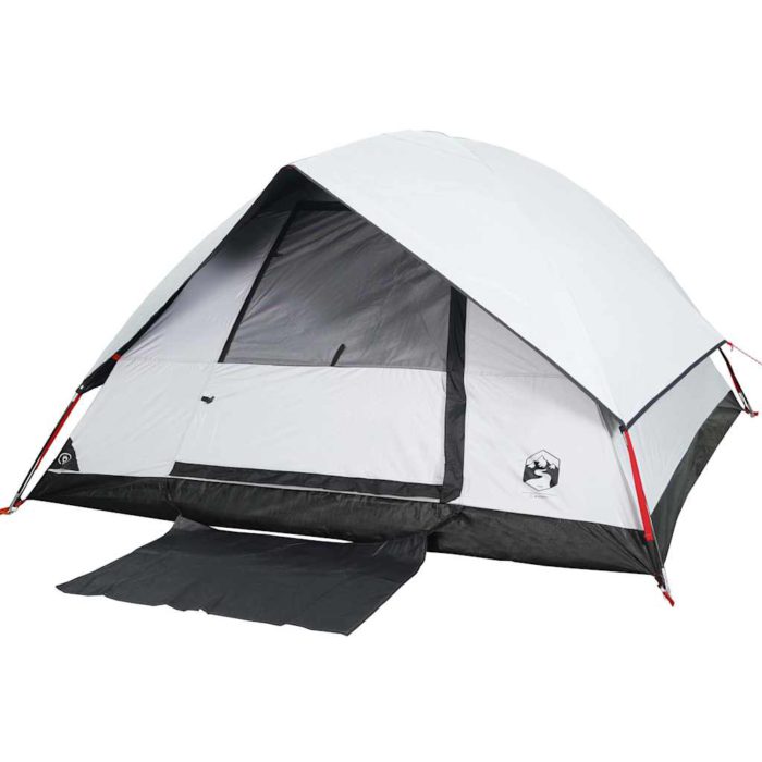 vidaXL Kuppeltelt for camping 4 personer hvit blendingsstoff vanntett