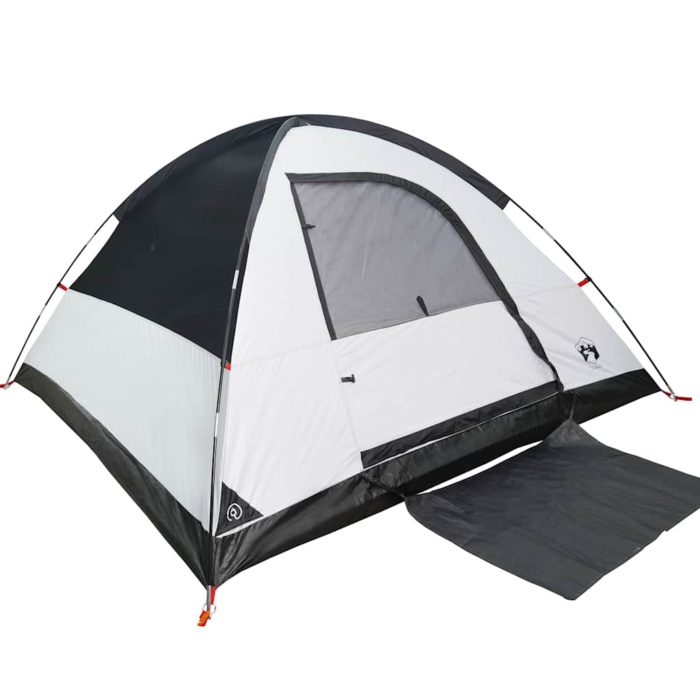 vidaXL Kuppeltelt for camping 4 personer hvit blendingsstoff vanntett