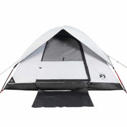 vidaXL Kuppeltelt for camping 4 personer hvit blendingsstoff vanntett