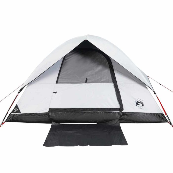 vidaXL Kuppeltelt for camping 4 personer hvit blendingsstoff vanntett
