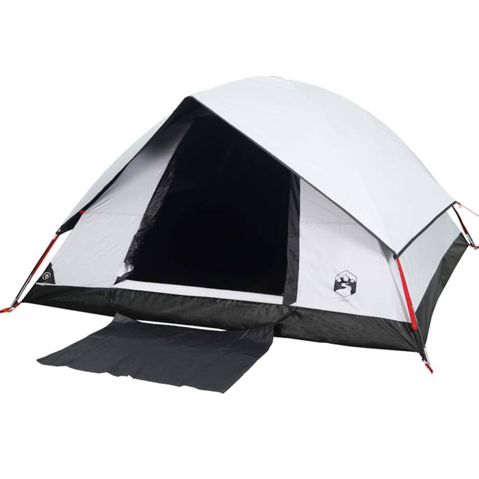 vidaXL Kuppeltelt for camping 4 personer hvit blendingsstoff vanntett