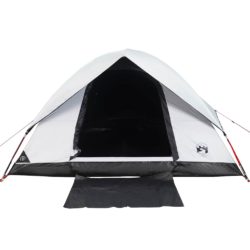 vidaXL Kuppeltelt for camping 4 personer hvit blendingsstoff vanntett