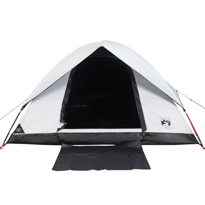 vidaXL Kuppeltelt for camping 4 personer hvit blendingsstoff vanntett