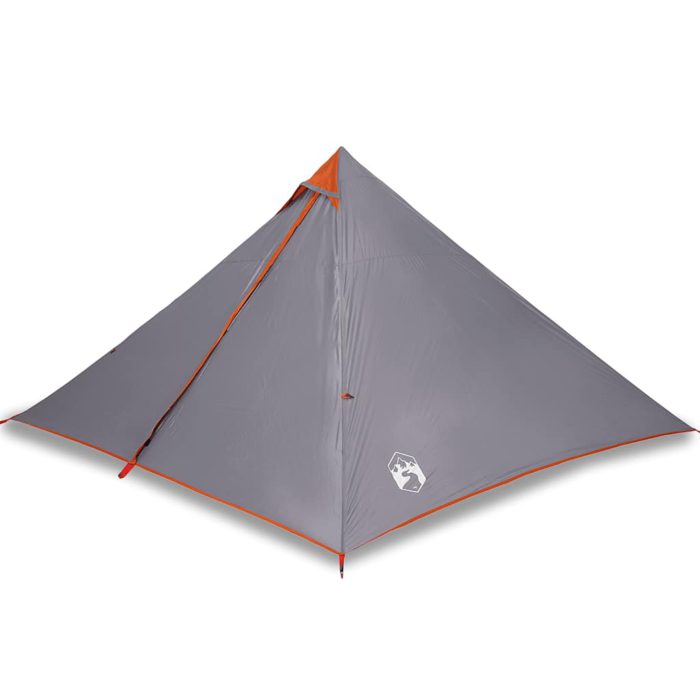 vidaXL Familietelt tipi for 7 personer grå og oransje vanntett