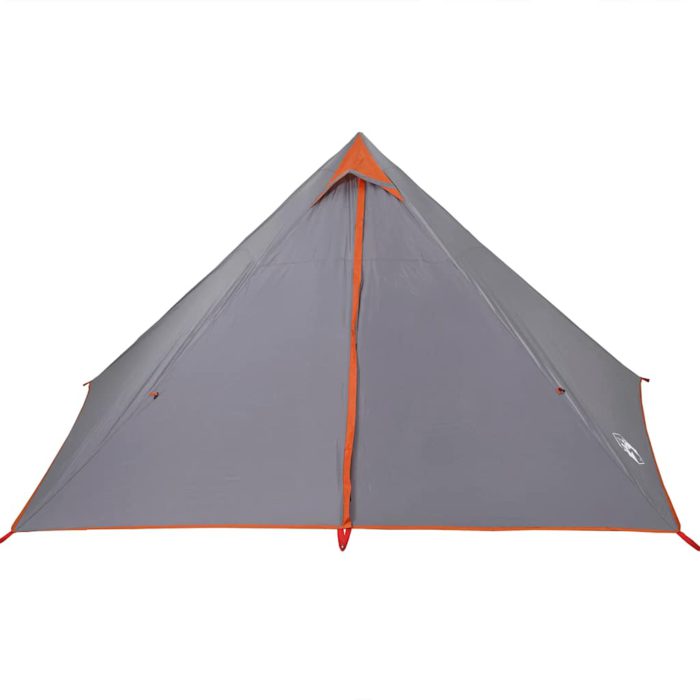 vidaXL Familietelt tipi for 7 personer grå og oransje vanntett