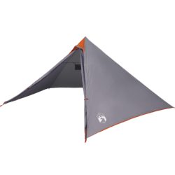vidaXL Familietelt tipi for 7 personer grå og oransje vanntett