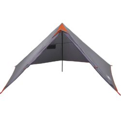 vidaXL Familietelt tipi for 7 personer grå og oransje vanntett