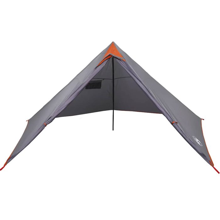 vidaXL Familietelt tipi for 7 personer grå og oransje vanntett