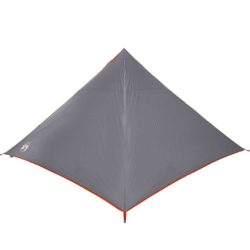 vidaXL Familietelt tipi for 7 personer grå og oransje vanntett