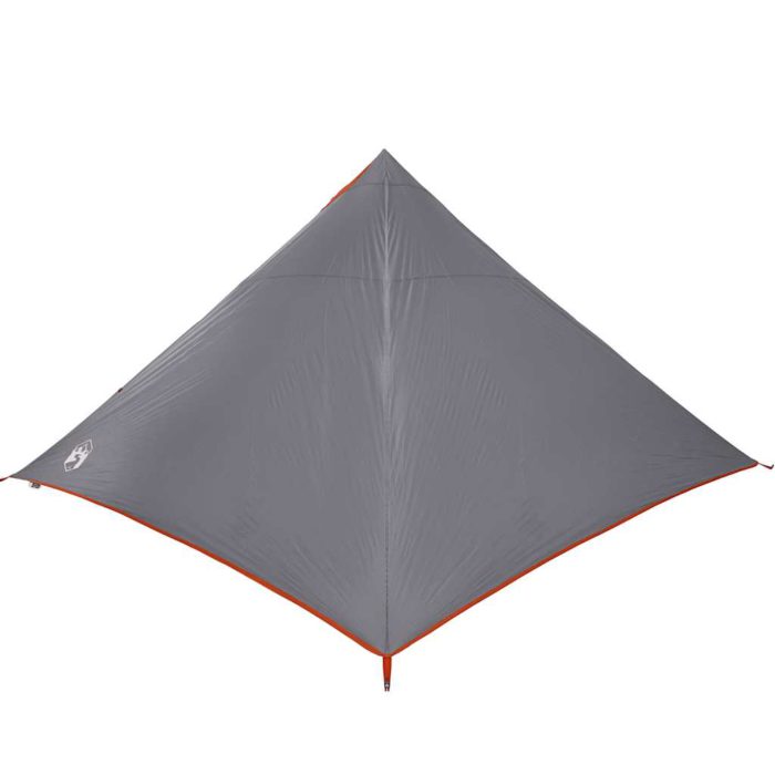 vidaXL Familietelt tipi for 7 personer grå og oransje vanntett