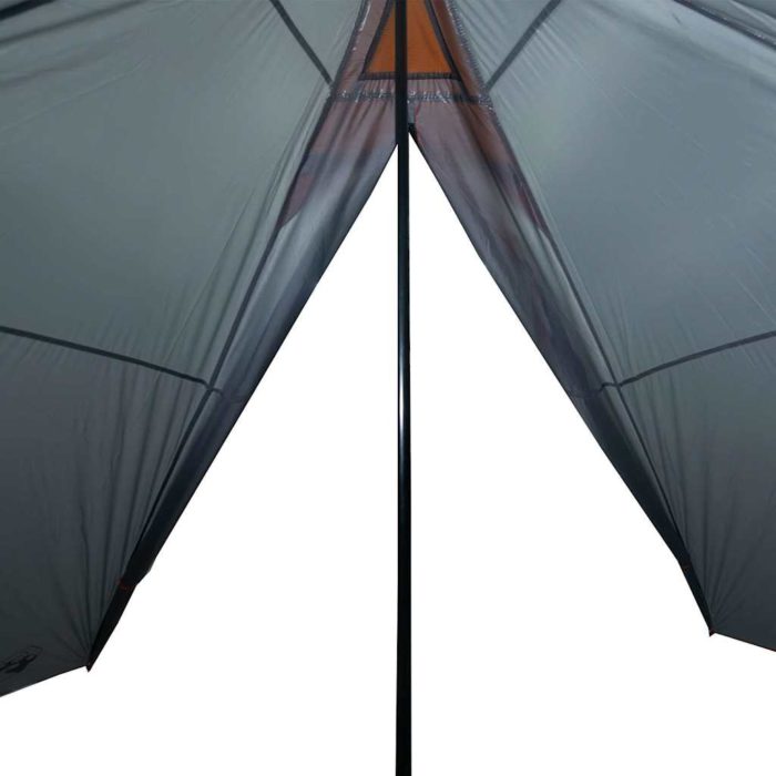 vidaXL Familietelt tipi for 7 personer grå og oransje vanntett