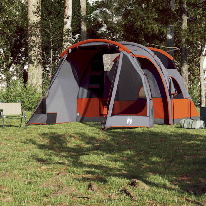 vidaXL Tunneltelt for camping 4 personer grå vanntett