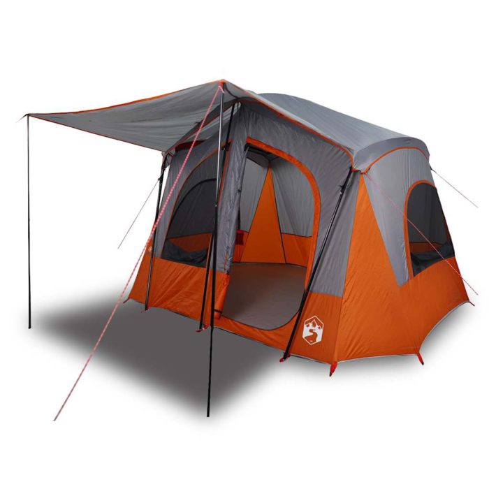 vidaXL Campingtelt 5 personer grå og oransje vanntett