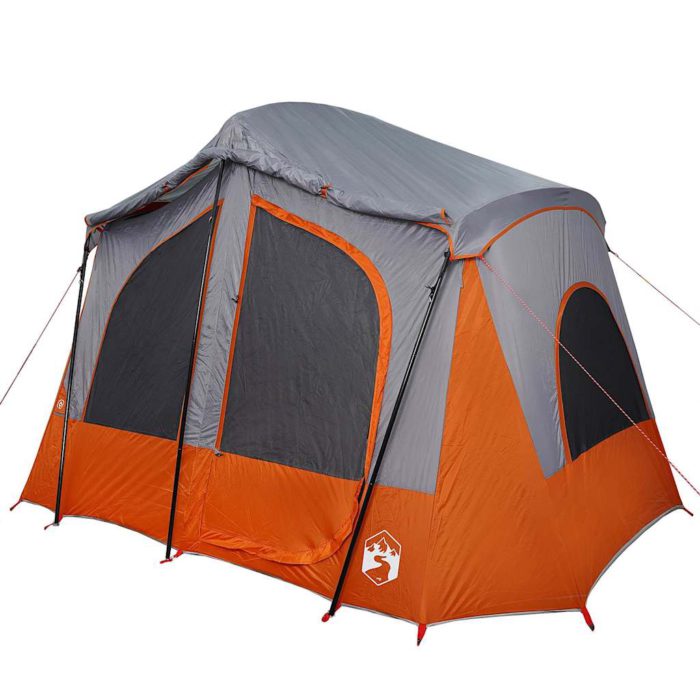 vidaXL Campingtelt 5 personer grå og oransje vanntett