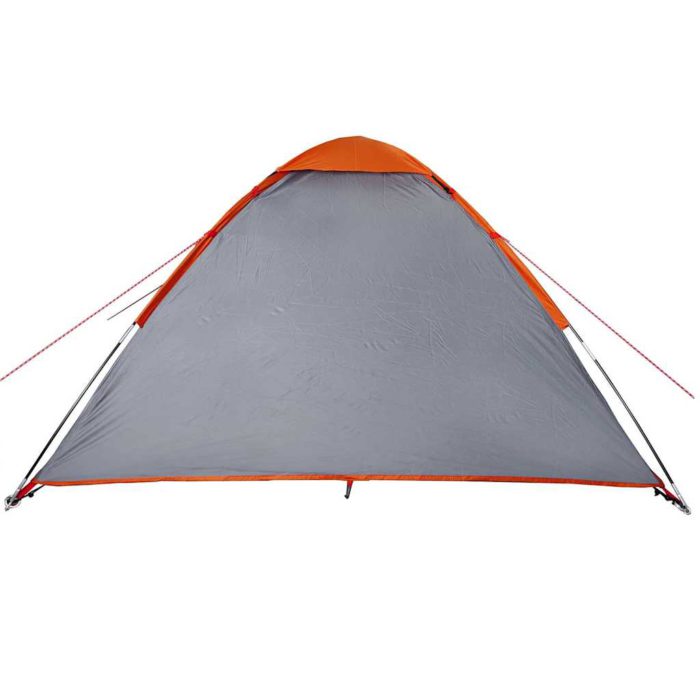 vidaXL Kuppeltelt for camping 4 personer grå og oransje vanntett
