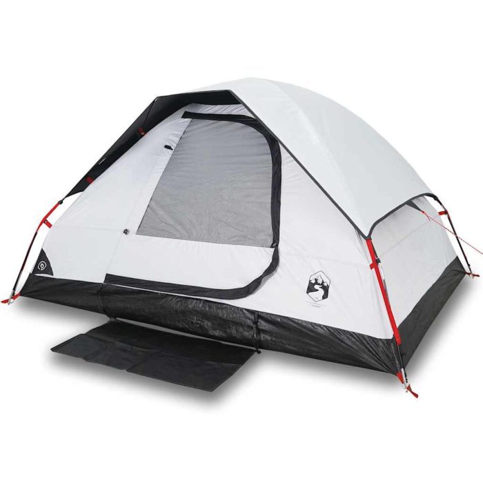 vidaXL Kuppeltelt for camping 2 personer hvit blendingsstoff vanntett