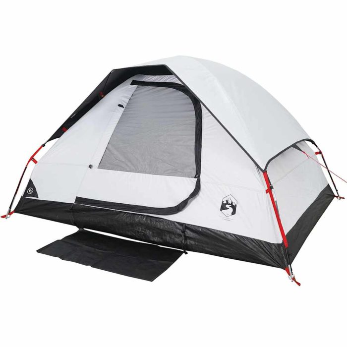 vidaXL Kuppeltelt for camping 2 personer hvit blendingsstoff vanntett