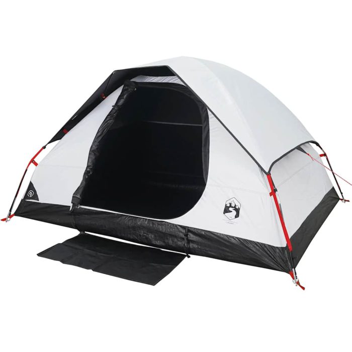 vidaXL Kuppeltelt for camping 2 personer hvit blendingsstoff vanntett