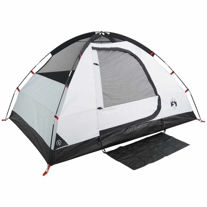 vidaXL Kuppeltelt for camping 2 personer hvit blendingsstoff vanntett