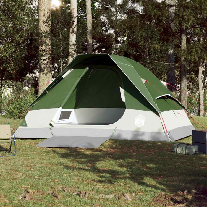 vidaXL Kuppeltelt for camping 4 personer grønn vanntett