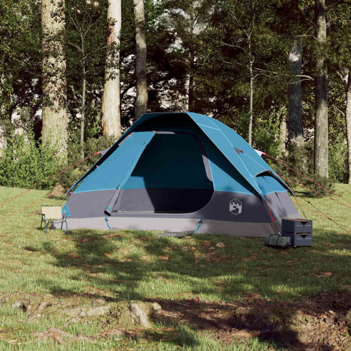vidaXL Kuppeltelt for camping 6 personer blå vanntett