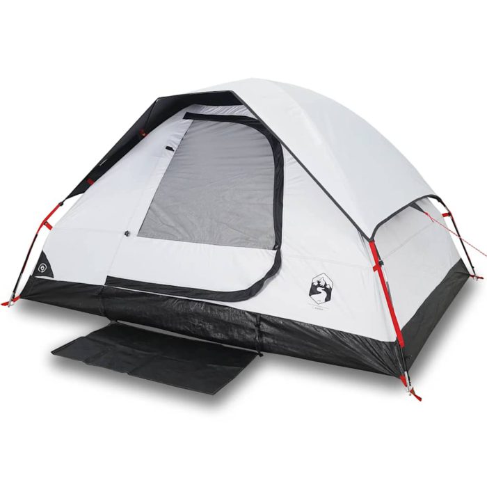 vidaXL Kuppeltelt for camping 6 personer hvit blendingsstoff vanntett