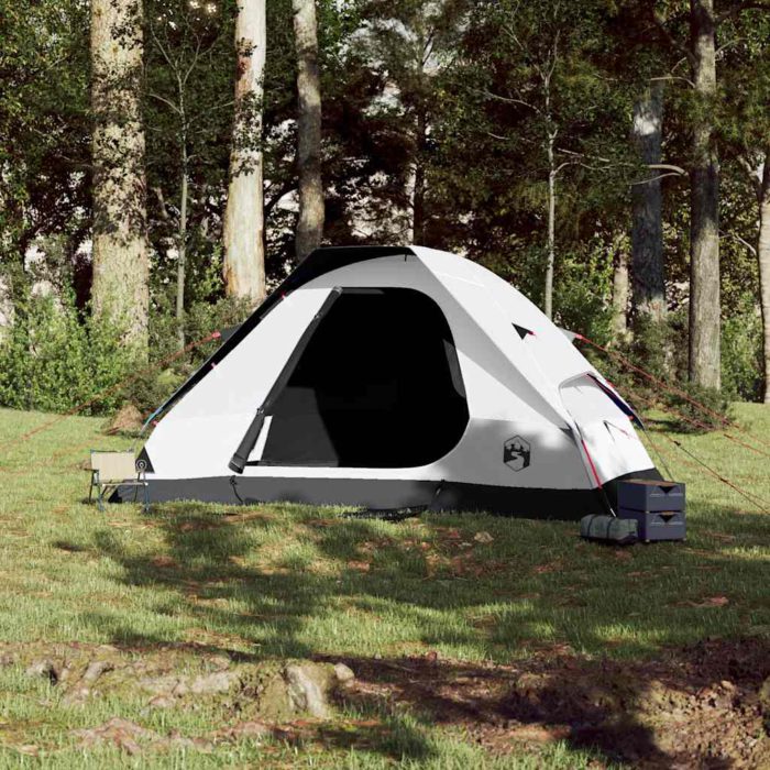 vidaXL Kuppeltelt for camping 6 personer hvit blendingsstoff vanntett