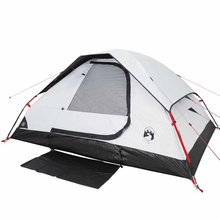 vidaXL Kuppeltelt for camping 6 personer hvit blendingsstoff vanntett
