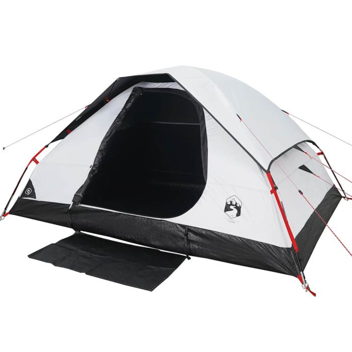 vidaXL Kuppeltelt for camping 6 personer hvit blendingsstoff vanntett
