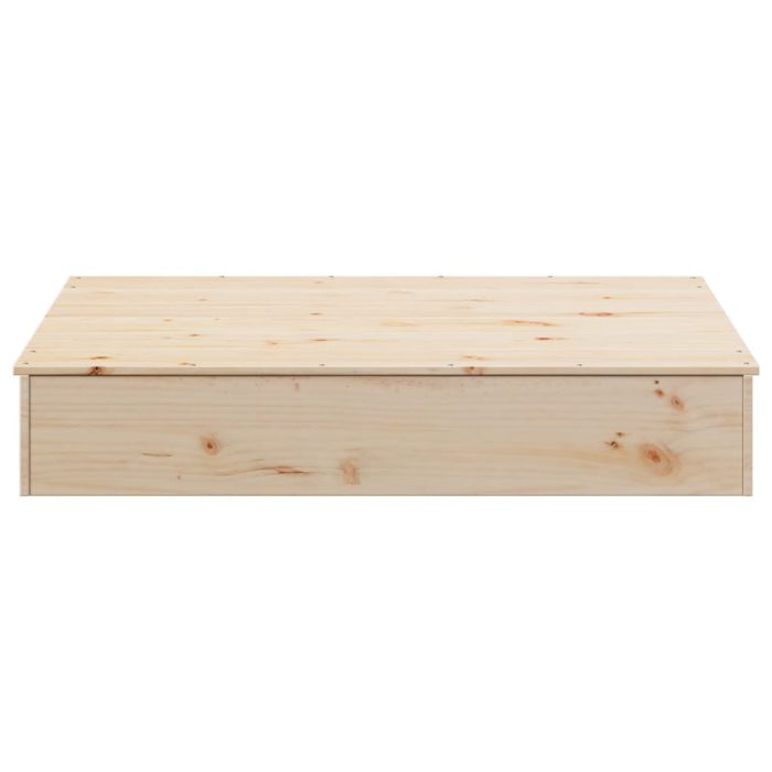 vidaXL Sandkasse med lokk 111x111x19,5 cm heltre furu
