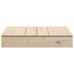vidaXL Sandkasse med lokk 111x111x19,5 cm heltre furu
