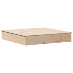 vidaXL Sandkasse med lokk 111x111x19,5 cm heltre furu