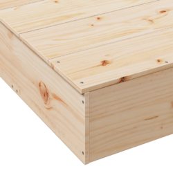 vidaXL Sandkasse med lokk 111x111x19,5 cm heltre furu