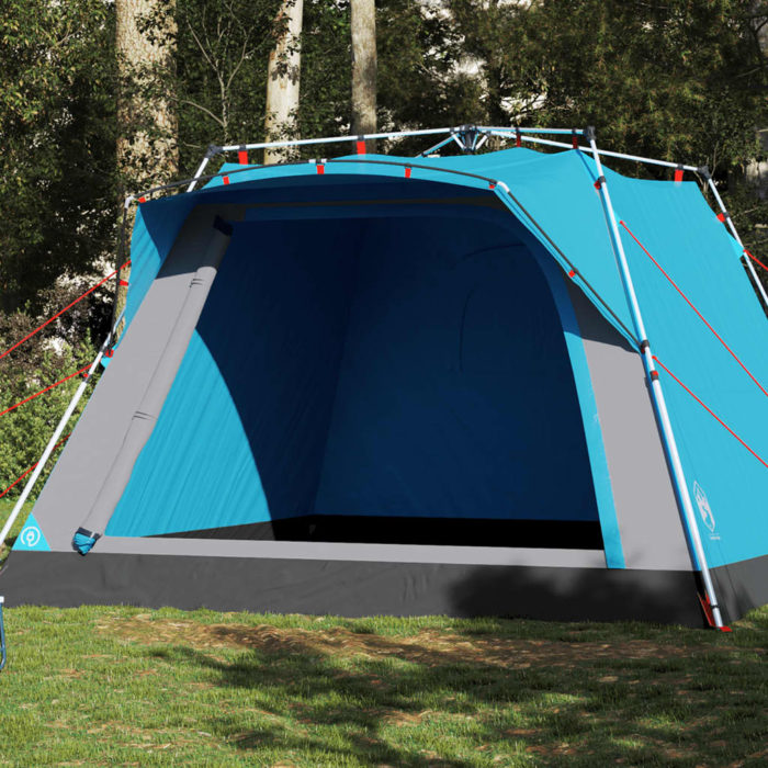 vidaXL Campingtelt 4 personer blå hurtigutløser