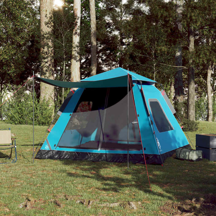 vidaXL Campingtelt 3 personer blå hurtigutløser
