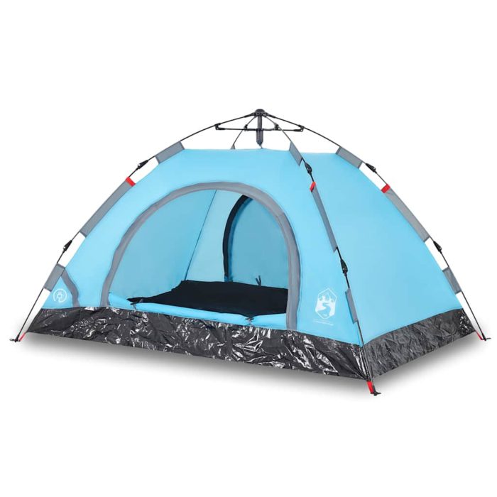 vidaXL Campingtelt 4 personer blå hurtigutløser