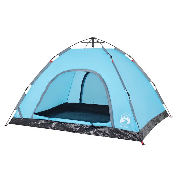 vidaXL Campingtelt 4 personer blå hurtigutløser